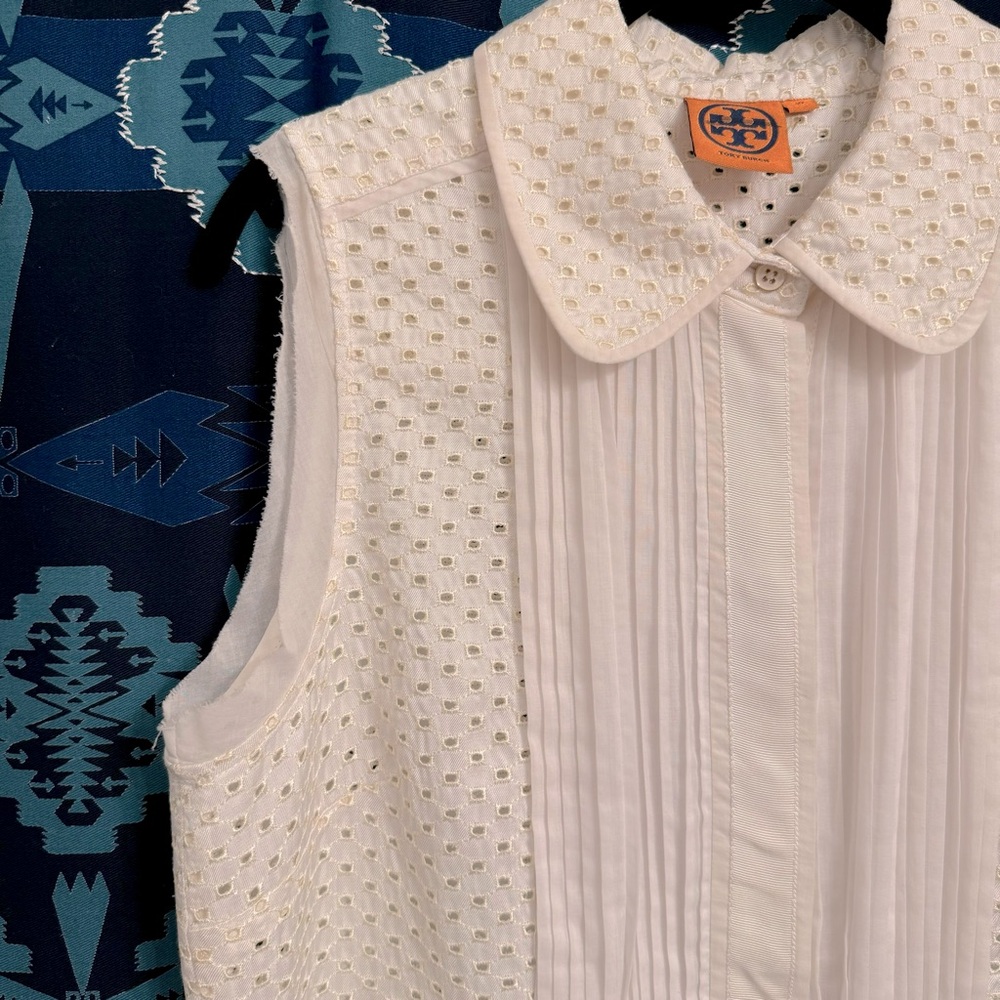 Tory Burch White Sleeveless Blouse - Picture 3 of 14
